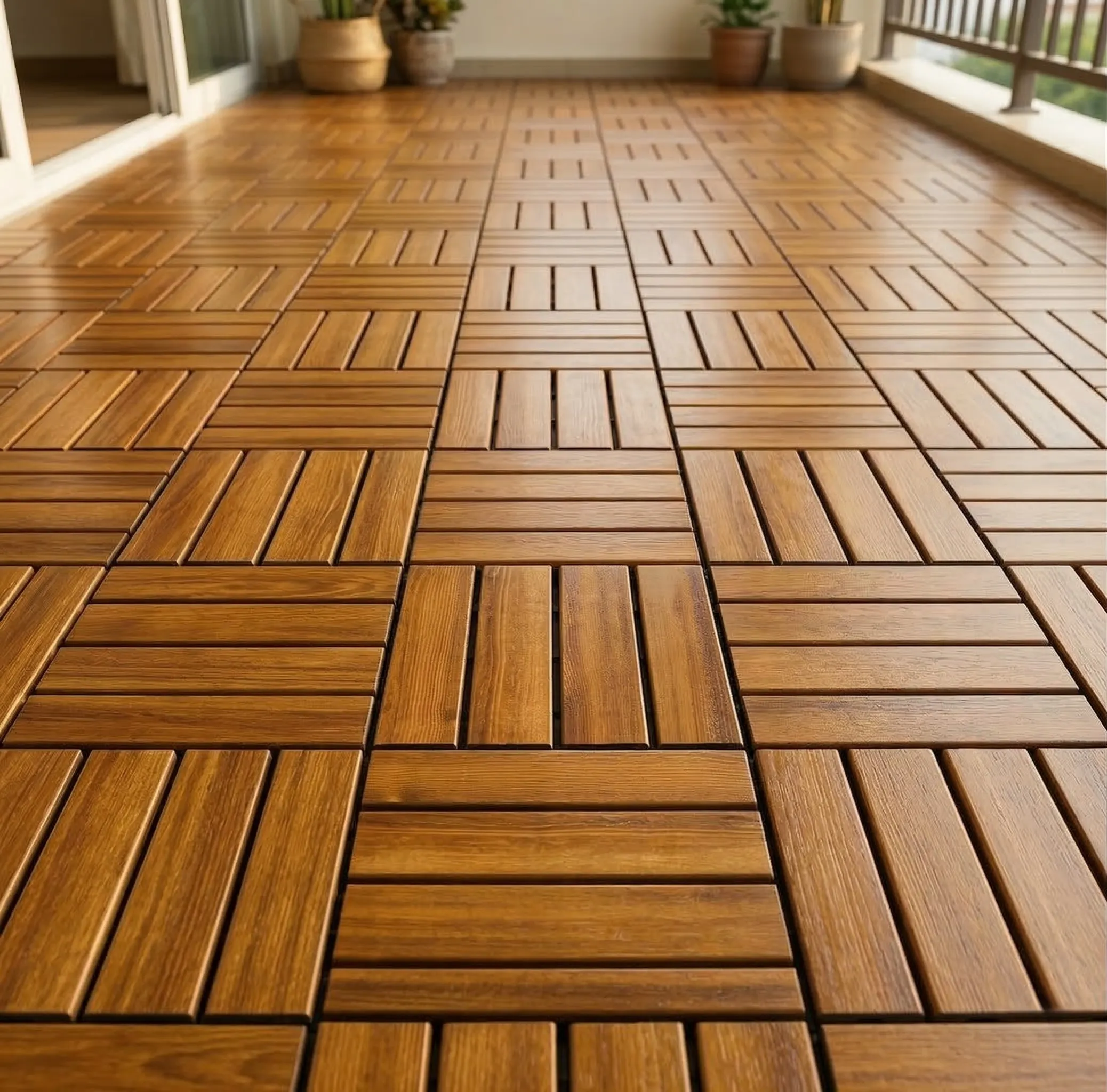 structa deck solid wood interlocking deck tiles balcony